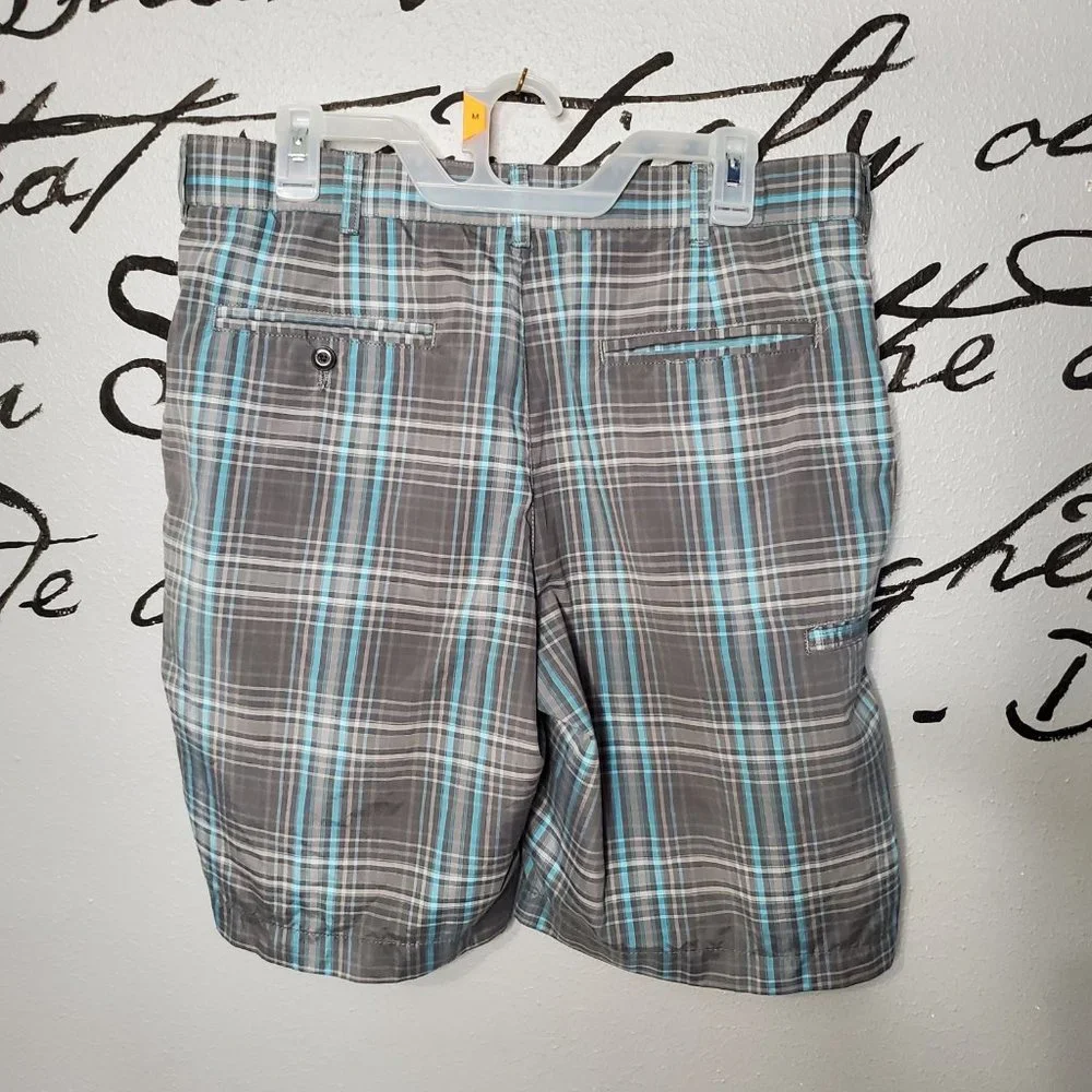 PGA Tour Apparel Gray Plaid Golf Shorts with Expandable Active Waistband
